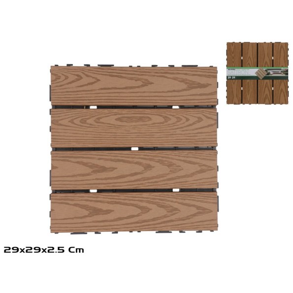 BALDOSA PLASTICO Y MADERA PINO SATIRON 29X29CM