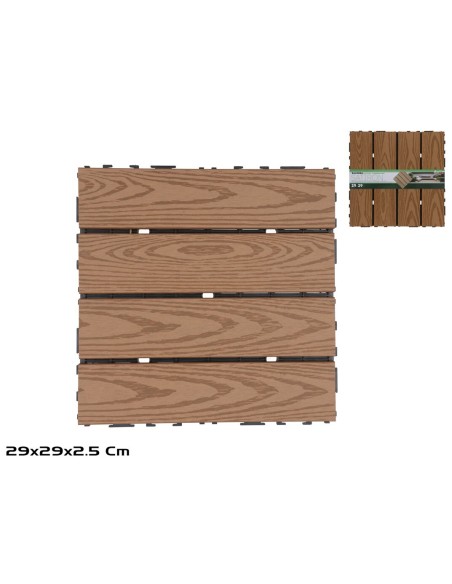 BALDOSA PLASTICO Y MADERA PINO SATIRON 29X29CM