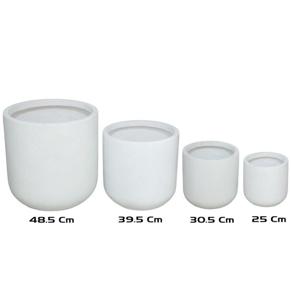 MACETERO MAGNESIO X4 48,5/39,5/30,5/25 CM BLANCO