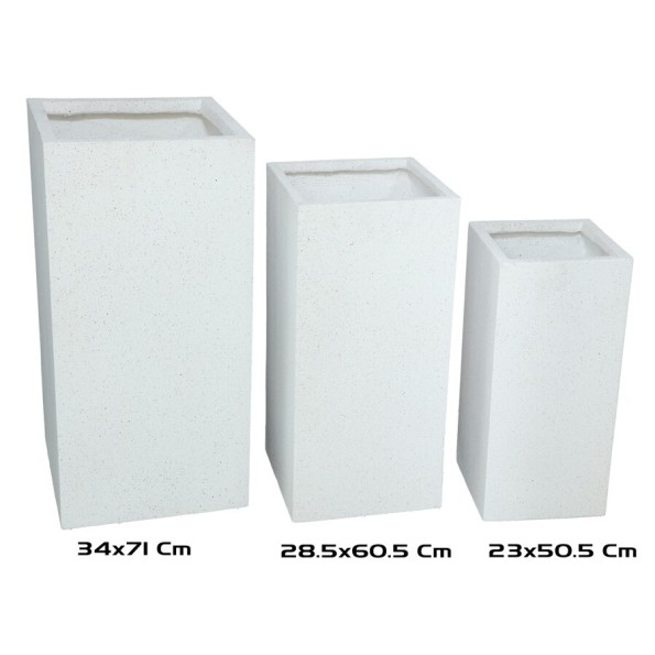 MACETERO MAGNESIO X3 71/60,5/50,5 CM BLANCO