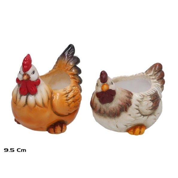 MACETA GALLINA RUTH 2 SURT. 13,1X10X12,1CM