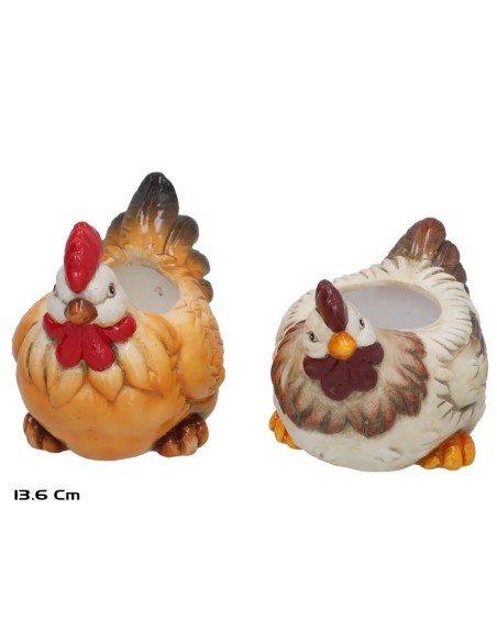 MACETA GALLINA RUTH 2 SURT. 17,5X12,4X14,2CM
