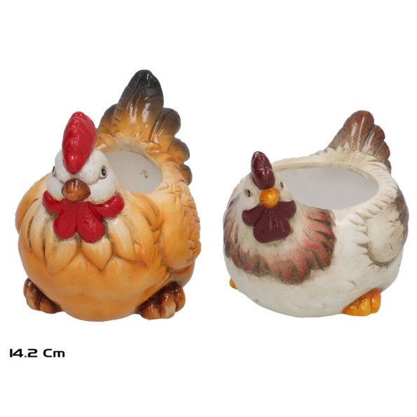 MACETA GALLINA RUTH 2 SURT. 22,5X16,7X17,8CM