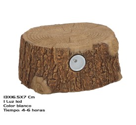 TRONCO DECO LUZ SOLAR LED 16,5X13X7 CM 6H
