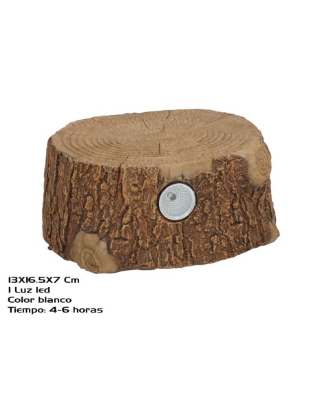 TRONCO DECO LUZ SOLAR LED 16,5X13X7 CM 6H
