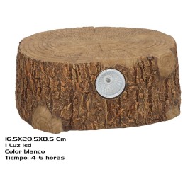 TRONCO DECO LUZ SOLAR LED 20,5X16,5X8,5 CM 6H