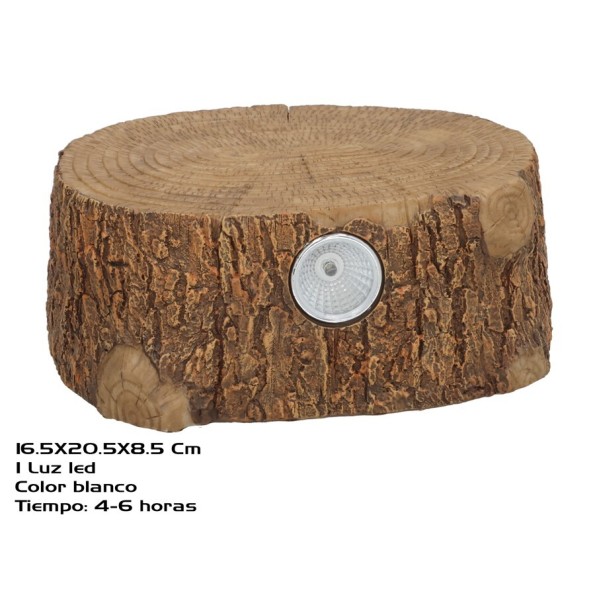 TRONCO DECO LUZ SOLAR LED 20,5X16,5X8,5 CM 6H