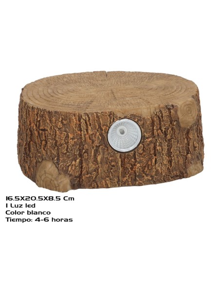 TRONCO DECO LUZ SOLAR LED 20,5X16,5X8,5 CM 6H