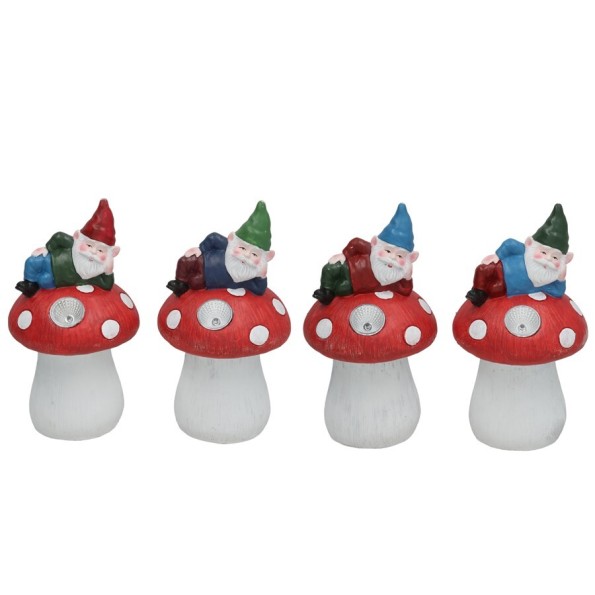 SETA C/GNOMO LUZ SOLAR LED 14X14X25,5 CM 6H