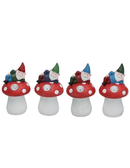 SETA C/GNOMO LUZ SOLAR LED 14X14X25,5 CM 6H