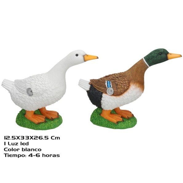 PATO DECO LUZ SOLAR LED 33X12,5X26,5 CM 6H