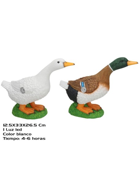 PATO DECO LUZ SOLAR LED 33X12,5X26,5 CM 6H