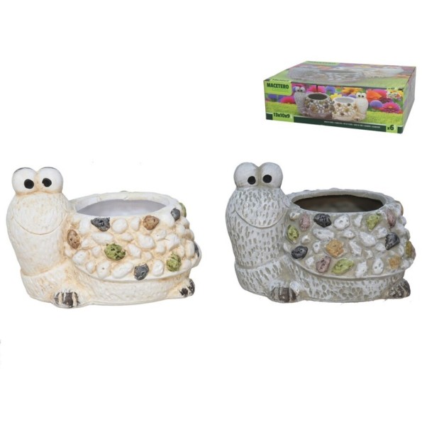 MACETERO CARACOL TERRACOTA 2 SRT 13X10X9 CM