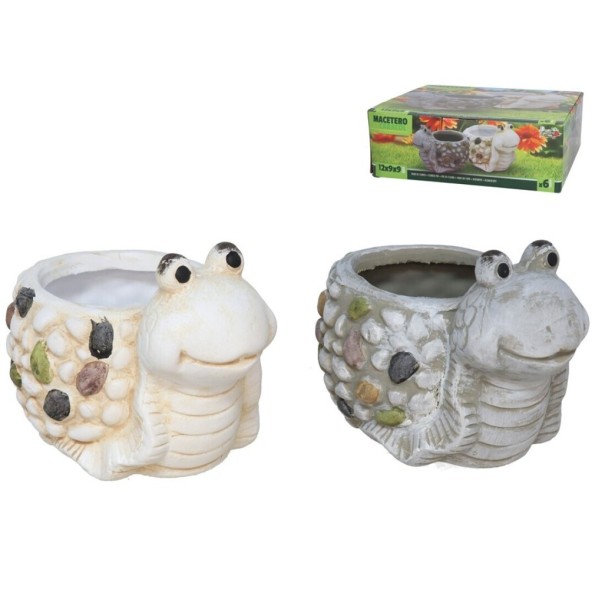 MACETERO CARACOL TERRACOTA 2 SRT 12X9X9 CM