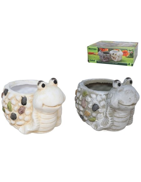 MACETERO CARACOL TERRACOTA 2 SRT 12X9X9 CM