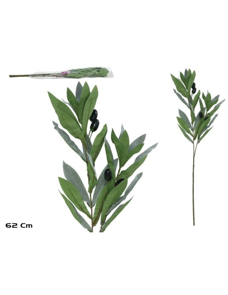 VARA OLIVO FLOCADO 62 CM