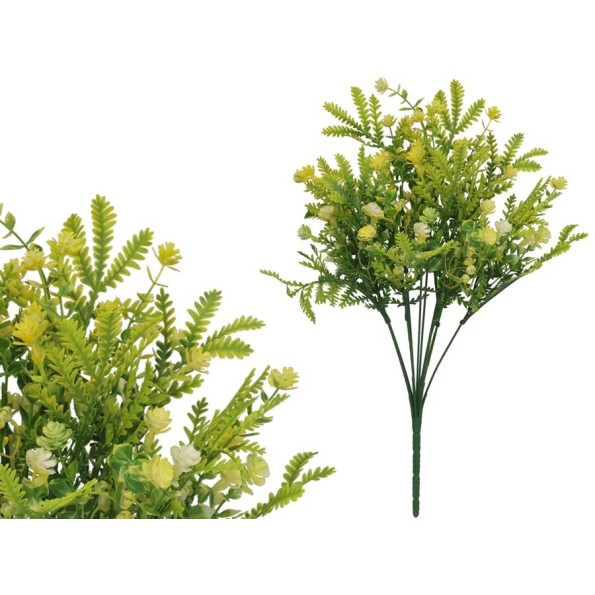 RAMO HELECHO FLOR X 10 - 45CM (AMARILLO)