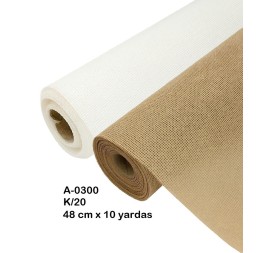 BOBINA YUTE 48CM X 10 YARDAS BLANCO/NATURAL