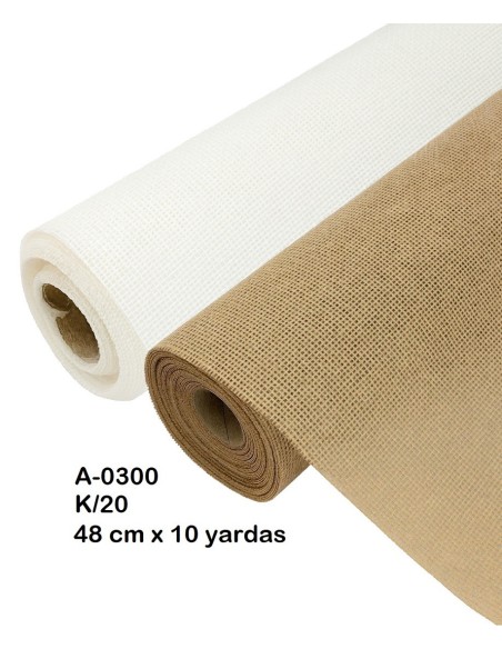BOBINA YUTE 48CM X 10 YARDAS BLANCO/NATURAL
