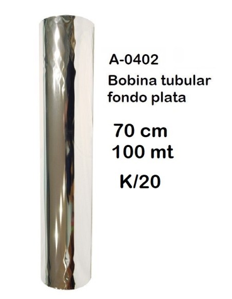TUBULAR METALIZADO PLATA 70CM