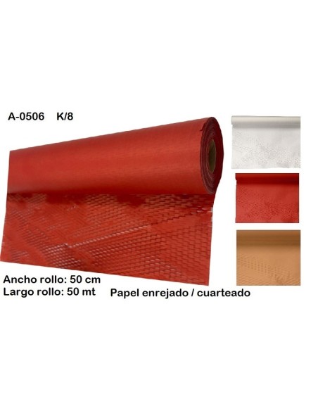 PAPEL CUARTEADO 50CMX50M SURTIDO