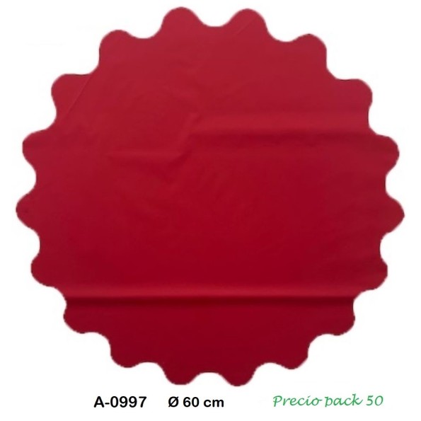 BLONDA POLIPROPILENO 60CM PAQ 50 PZS BLANCO/ROJO/VERDE