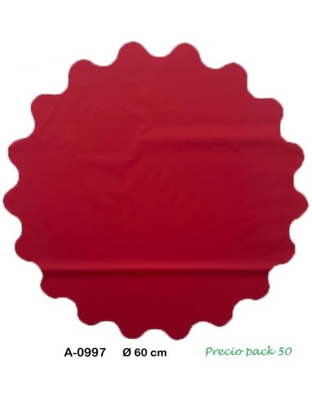 BLONDA POLIPROPILENO 60CM PAQ 50 PZS BLANCO/ROJO/VERDE