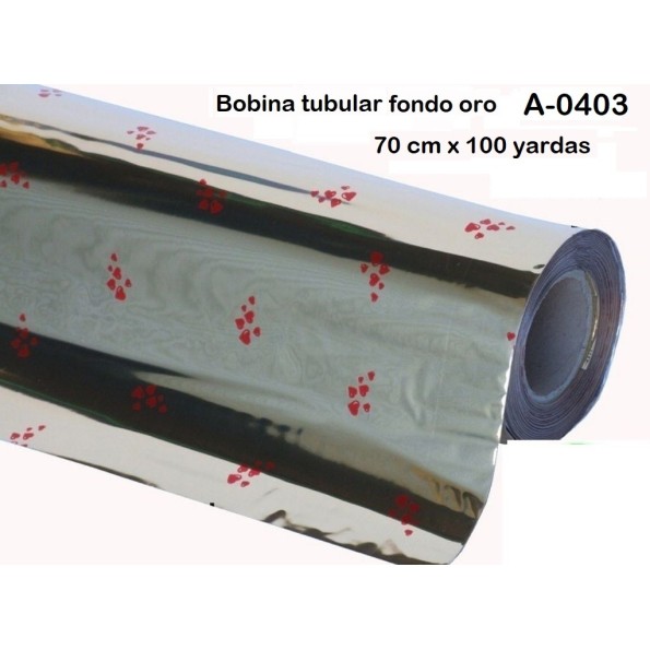 TUBULAR ORO+ CORAZONES 70CM 100 YDS