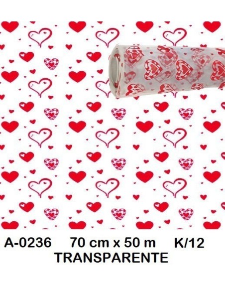BOBINA POLIPROPILENO TRANSPARENTE CORAZONES