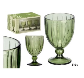 COPA VINO RAYAS 310ML VERDE