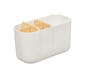 ORGANIZADOR PLASTICO BAMBU 5 HUECOS BLANCO