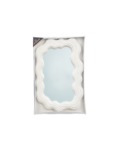 ESPEJO PLASTICO FORMA BLANCO 45CM