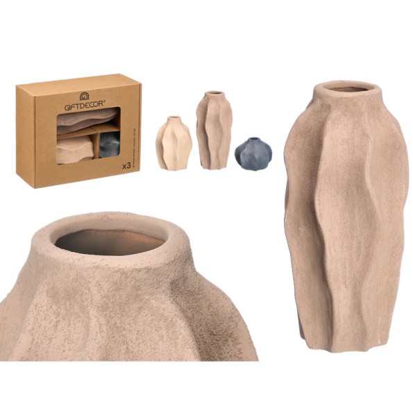 SET 3 JARRONES ONDAS SURT 3 COLORES