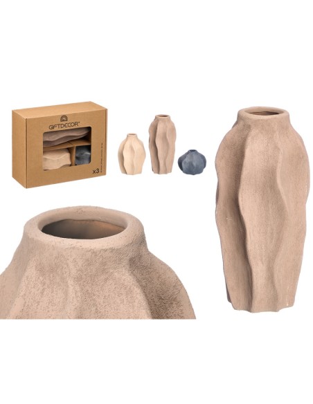 SET 3 JARRONES ONDAS SURT 3 COLORES