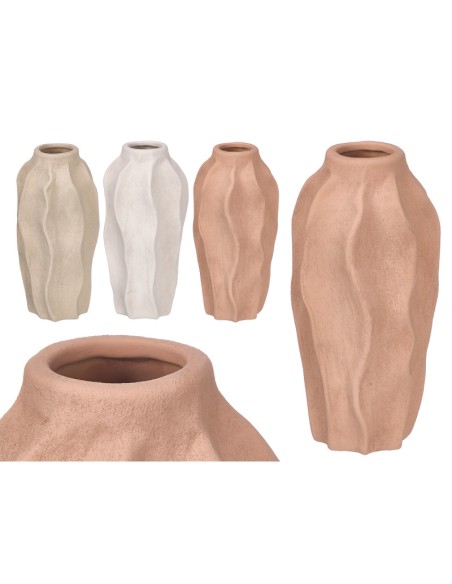 JARRÓN OVALADO LINEAS SURT 3 COLORES