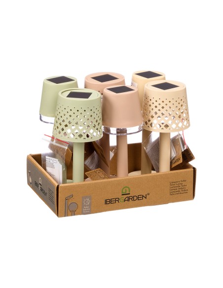 LAMPARA SOLAR PIE SURT 2 MODELOS 3 COL