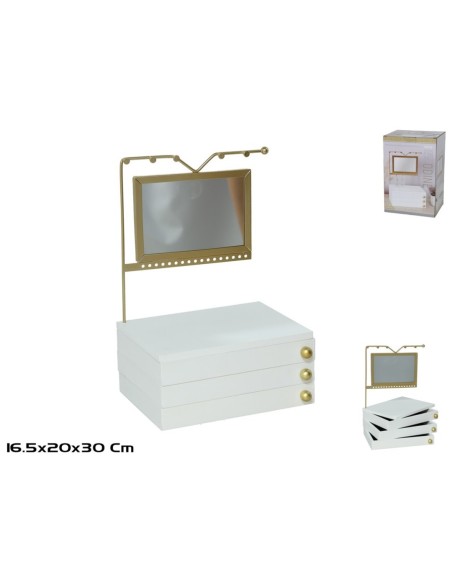 JOYERO 3/CAJONES C/ESPEJO ODINE 20X16,5X30CM