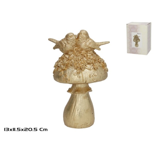 TORTOLITOS EN SETA 13X11.5X20.5CM ORO