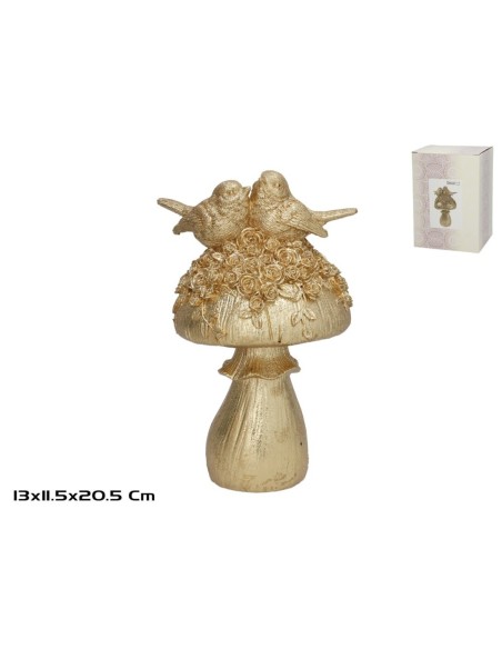 TORTOLITOS EN SETA 13X11.5X20.5CM ORO