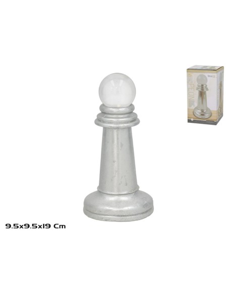 FIGURA AJEDREZ PEON CRISTAL 9.5X9.5X19 PLATA