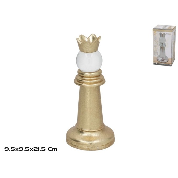 FIGURA AJEDREZ REINA CRISTAL 9.5X9.5X21.5 ORO