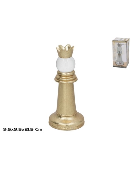 FIGURA AJEDREZ REINA CRISTAL 9.5X9.5X21.5 ORO