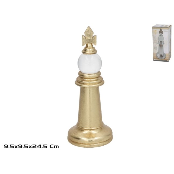 FIGURA AJEDREZ REY CRISTAL 9.5X9.5X24.5 ORO