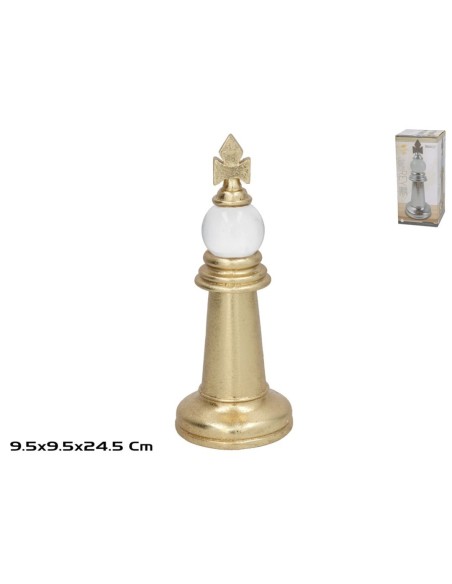 FIGURA AJEDREZ REY CRISTAL 9.5X9.5X24.5 ORO