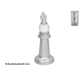 FIGURA AJEDREZ REY CRISTAL 9.5X9.5X24.5 PLATA