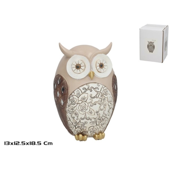 BUHO ESCALONA 11X10.5X16CM BLANCO