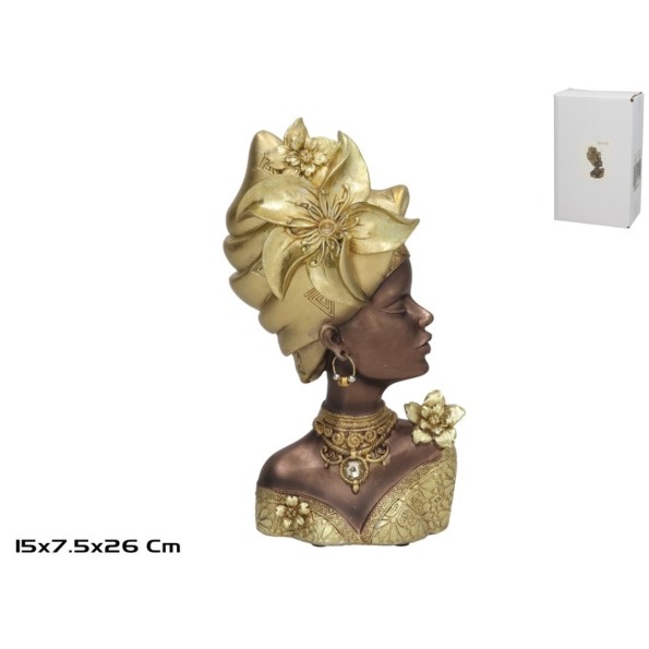 MUJER FLOR SADE 15X7.5X26CM ORO