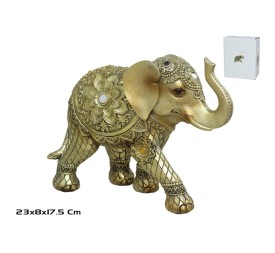 ELEFANTE FELIZ ALHAJA 23X8X17.5CM ORO