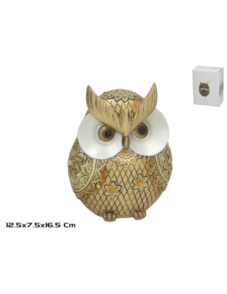 BUHO REAL ALHAJA 12.5X7.5X16.5CM ORO