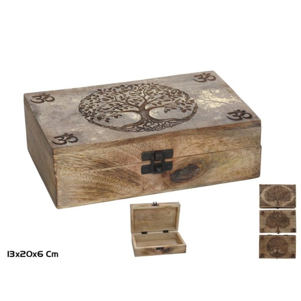 CAJA MADERA DECORADA 13X20X6 CM 3 SURT. DISHA